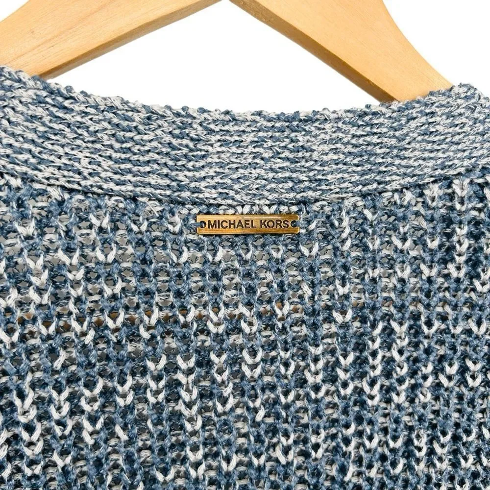 Michael Kors Blue Marled Knit Cardigan size medium